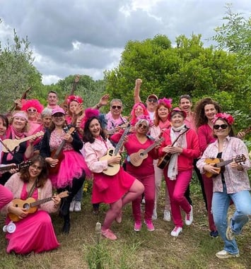 Les Flamingos du Ukulélé Club de Montpellier en fête