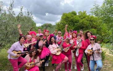 Les Flamingos du Ukulélé Club de Montpellier en fête