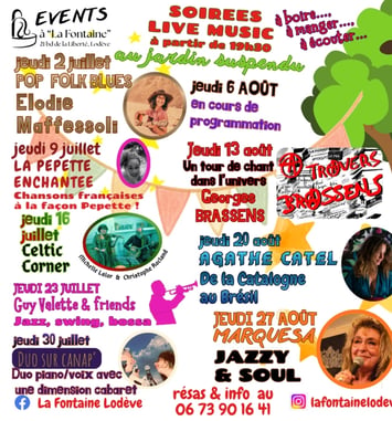 Soirées Live Music Juillet et Août
