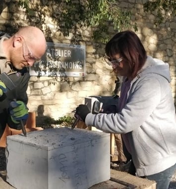 Démonstrations de taille de pierre