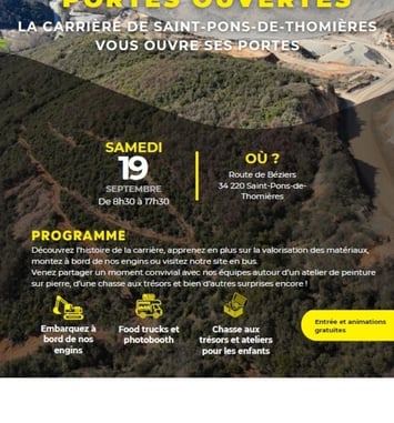 Visite d'une carrière en exploitation et activités pour les enfants