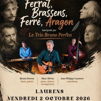 Ferrat, Brassens, Ferré, Aragon interprété par le Trio Bruno Perren