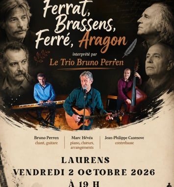 Ferrat, Brassens, Ferré, Aragon interprété par le Trio Bruno Perren