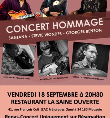 Dîner-concert hommage à Santana, Stevie Wonder et George Benson