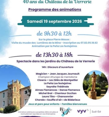 Animations pour les 40 ans du Château de la Verrerie