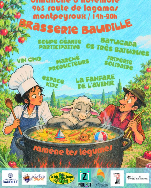 Batucada et fanfare à la Soupe Party d'IZI
